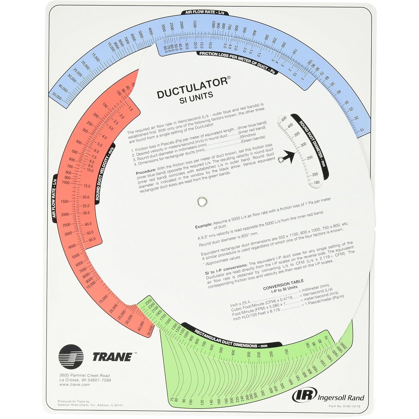 Buy now Trane TD1 Ductulator with Sleeve, Duct Sizing Calculator at indiglob india