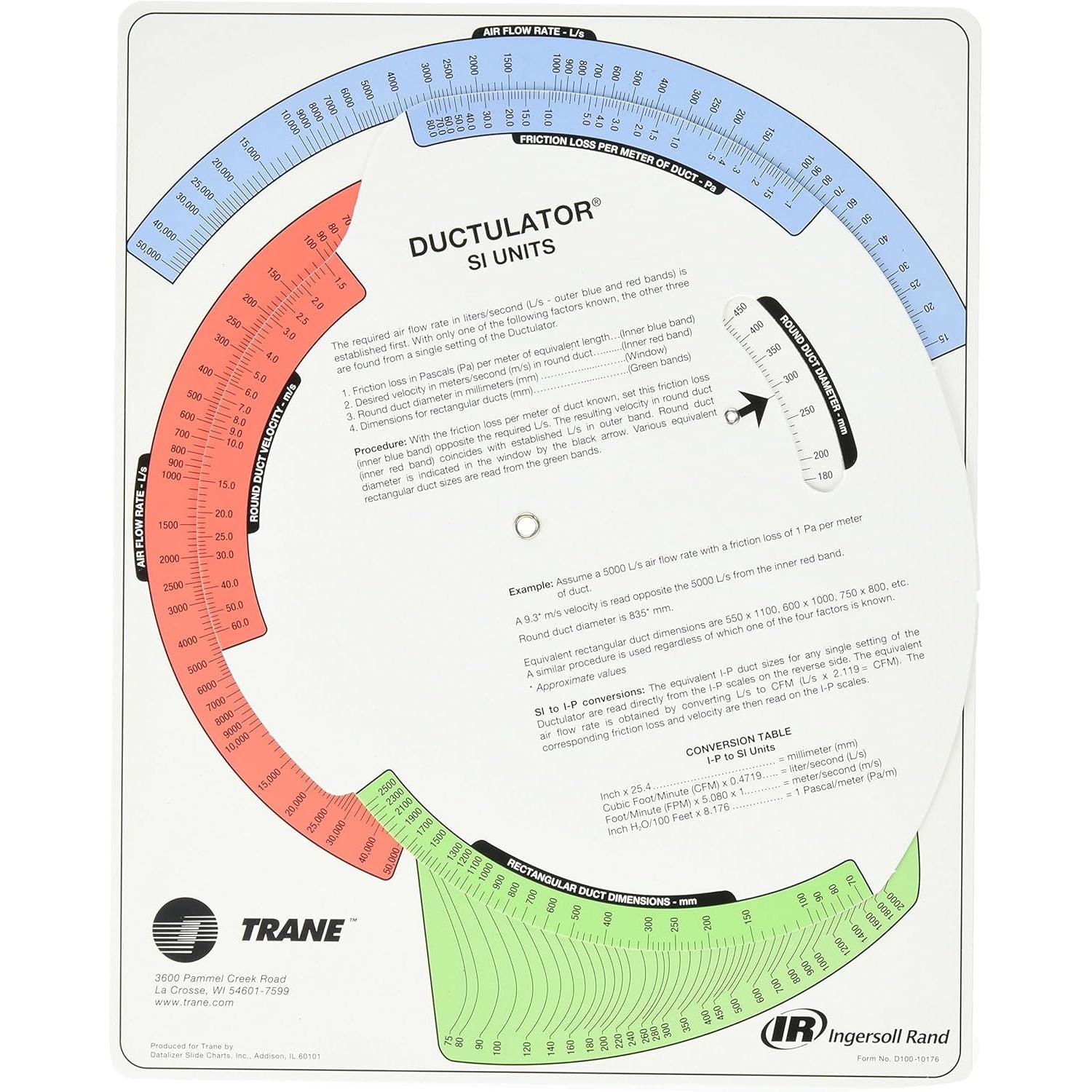 Buy now Trane TD1 Ductulator with Sleeve, Duct Sizing Calculator Default at indiglob india
