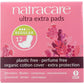 Natracare Ultra Extra Pads with Wings, Long, Individually Wrapped, Made with Certified Organic Cotton, Ecologically Certified Cellulose Pulp and Plant Starch (1 Pack, 8 Pads Total)