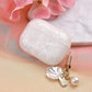Cute AirPods Pro Case with Shell Pearl Keychain Bling Marble Design Hard TPU Cover Comparable with AirPod Pro Case for Girls and Womens