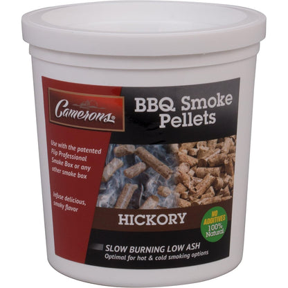Camerons Smoking Wood Pellets (Hickory, 1 Pint)- Kiln Dried BBQ Pellets- 100% All Natural Barbecue Wood for Smoker Grill, Pellet Grill & Fire Pit - Infuse Smokey Flavor in Food - Grilling Gift for Dad