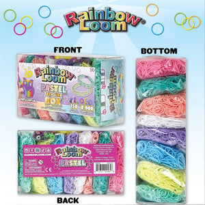 Rainbow Loom® Treasure Box Pastel Edition, 8,000 Rubber Bands in 8 Different Pastel Colors, and a BONUS of 2 Happy Looms, Great Activities for Boys and Girls 7+
