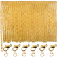 TecUnite 33 Feet 1.5mm Gold Plated Link Chain Necklace with 30 Jump Rings 20 Lobster Clasps for Men Women Jewelry Chain DIY Making