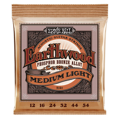 Buy now Ernie Ball Earthwood Medium Light Phosphor Bronze Acoustic Guitar Strings, 12-54 Gauge (P02146) at indiglob india