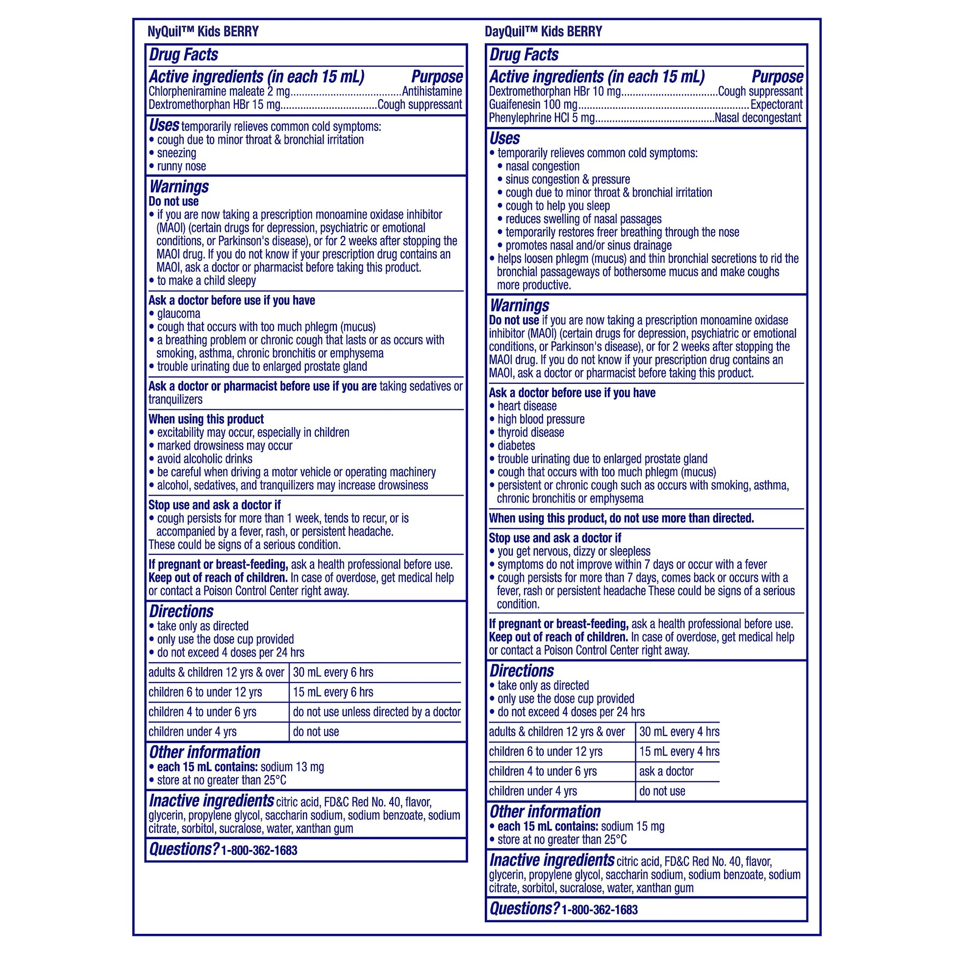 Buy now VICKS Kids DayQuil & NyQuil Berry Cold & Cough Medicine Co-Pack, Daytime & Nighttime Relief of Multiple Symptoms, Great-Tasting Berry Flavor, Free of Alcohol & Acetaminophen, for Ages 6+, 2x8oz at indiglob india