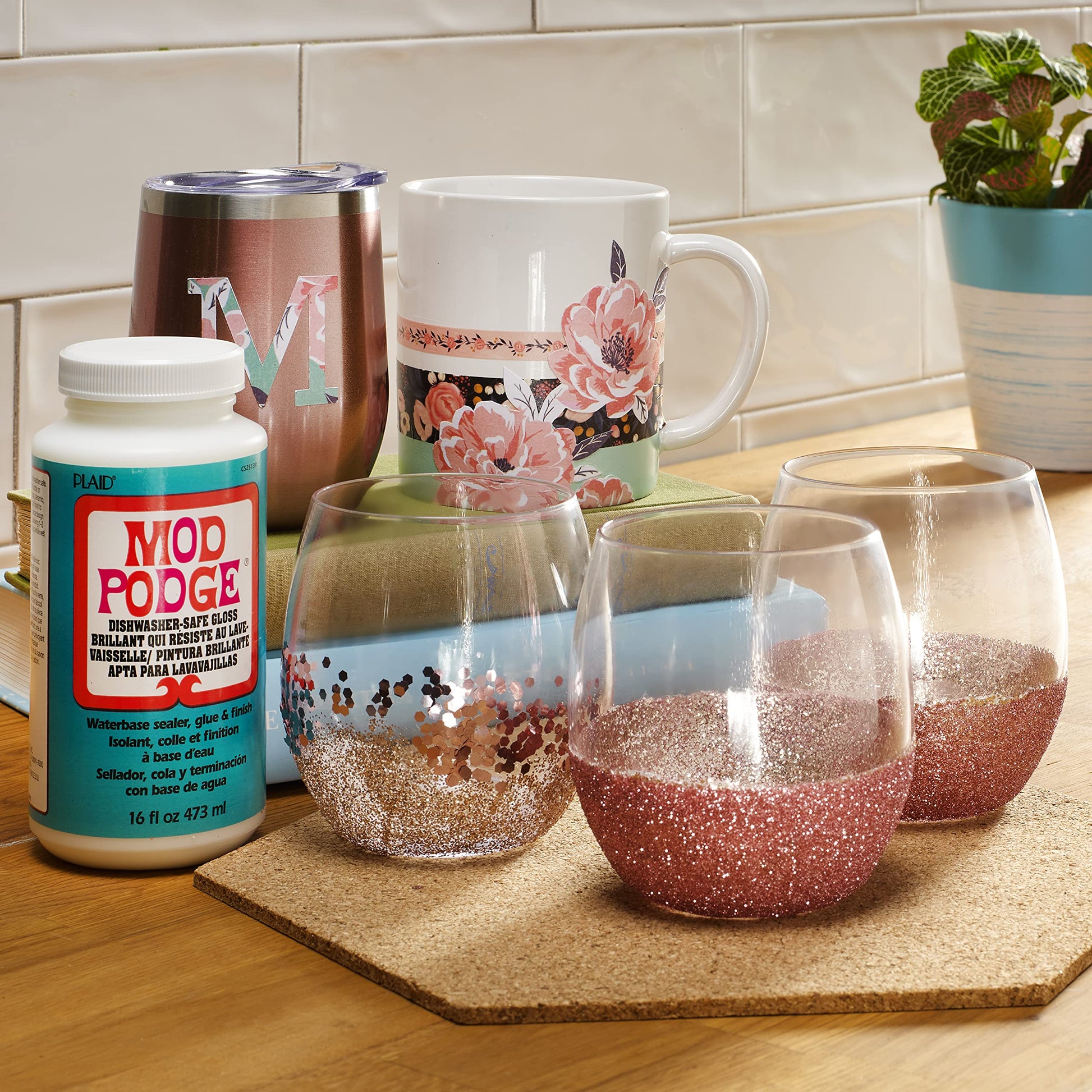 Buy now Mod Podge Dishwasher Safe Waterbased Sealer, Decoupage Glue with Gloss Finish, 8 fl oz (Pack of 3), Clear (CS15059A)- (Pack of 3) at indiglob india