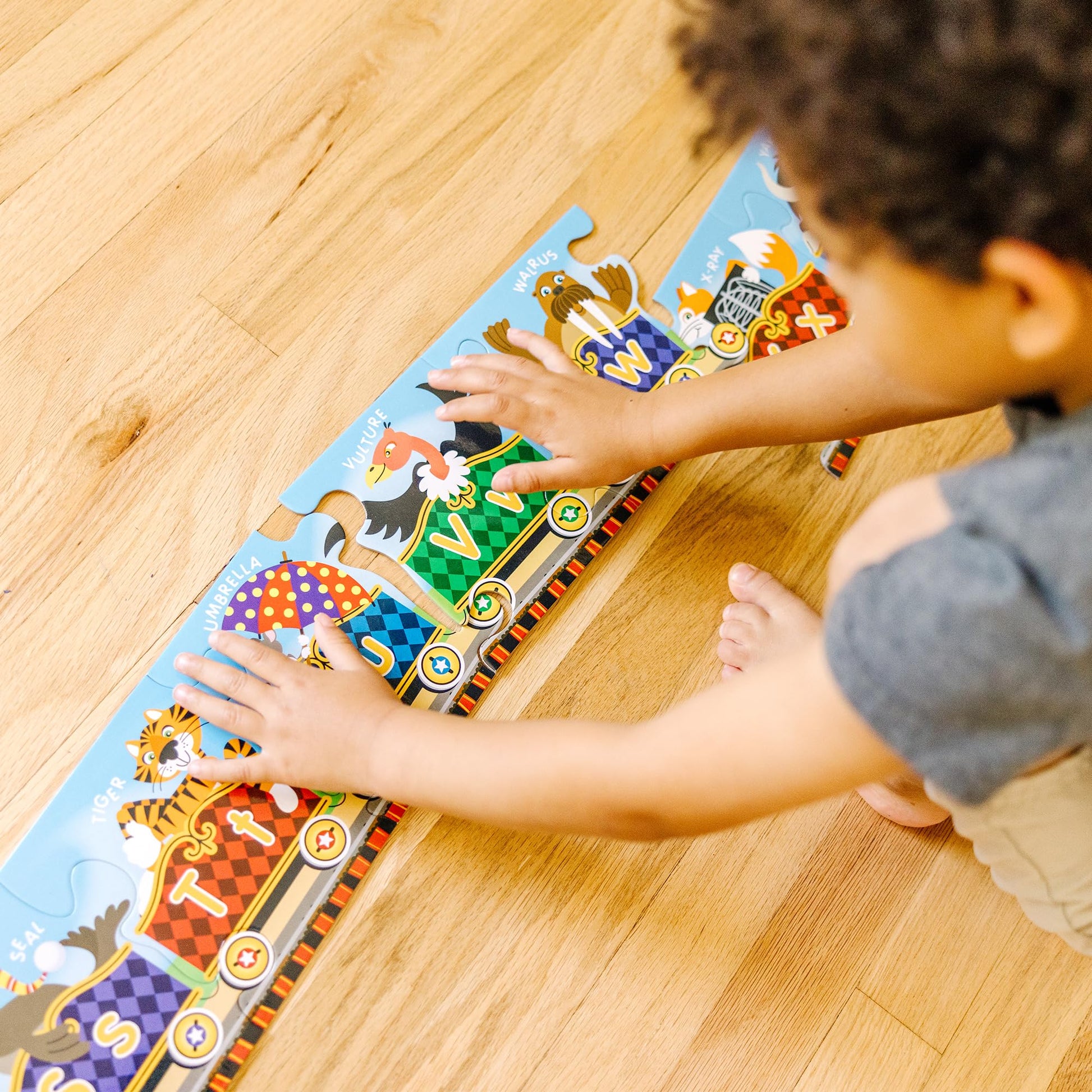 Buy now Melissa & Doug Alphabet Express Jumbo Jigsaw Floor Puzzle (27 pcs, 10 feet Long) - FSC Certified at indiglob india