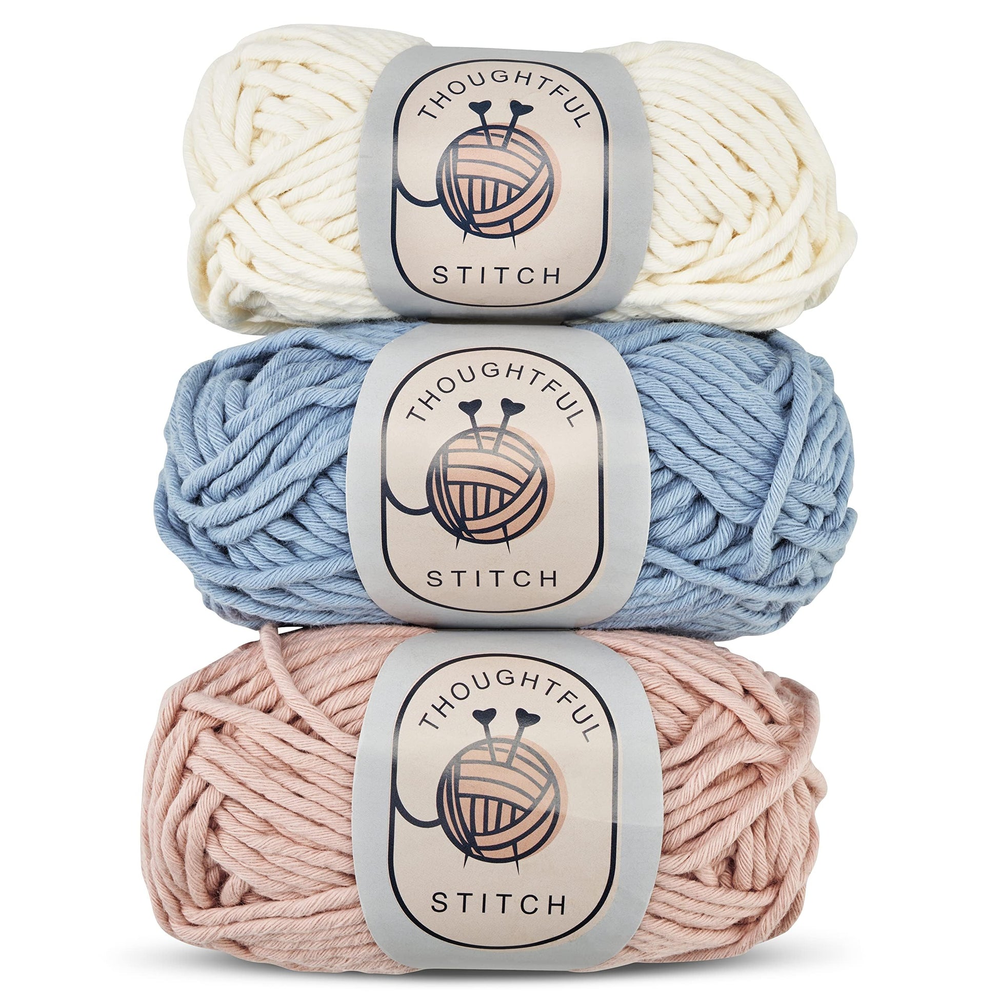 Buy now Thoughtful Stitch Knitting Kit for Beginners Adults & Kid Friendly- Complete Knitting Kit - Learn to Knit Yarn Set with Tutorial Book for Adult Hobbies - 100% Cotton Wool & Bamboo Knitting Needle at indiglob india