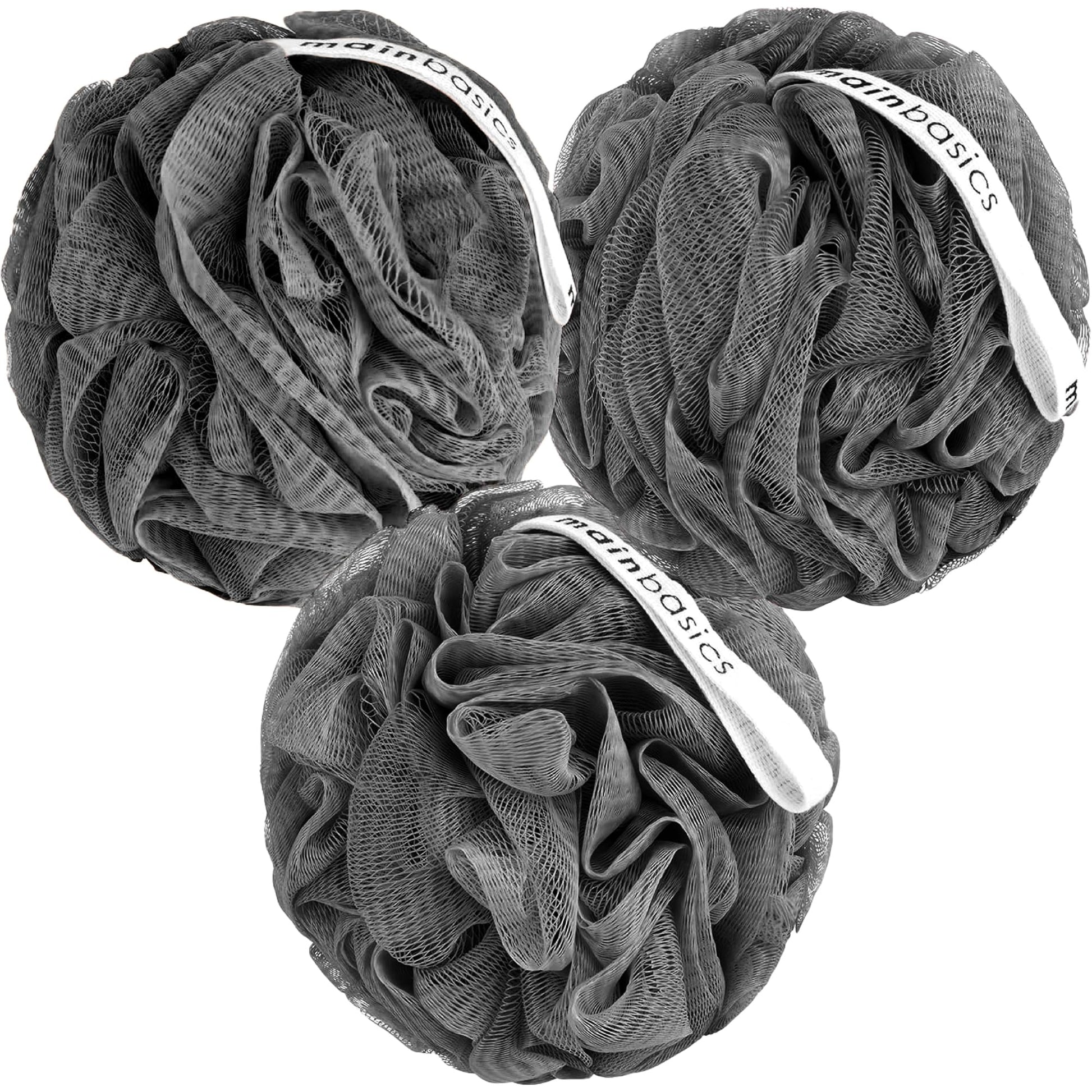 Buy now MainBasics Seaweed Infused Bath Shower Loofah Sponge Pouf Body Wash Scrubber (Set of 3) at indiglob india