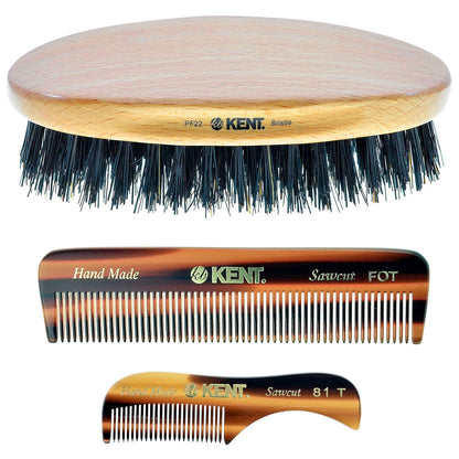 Kent A FOT Handmade All Fine Tooth Pocket Comb for Men, Hair Comb Straightener for Everyday Grooming Styling Hair, Mustache and Beard, Use Dry or with Balms, Saw Cut and Hand Polished, Made in England