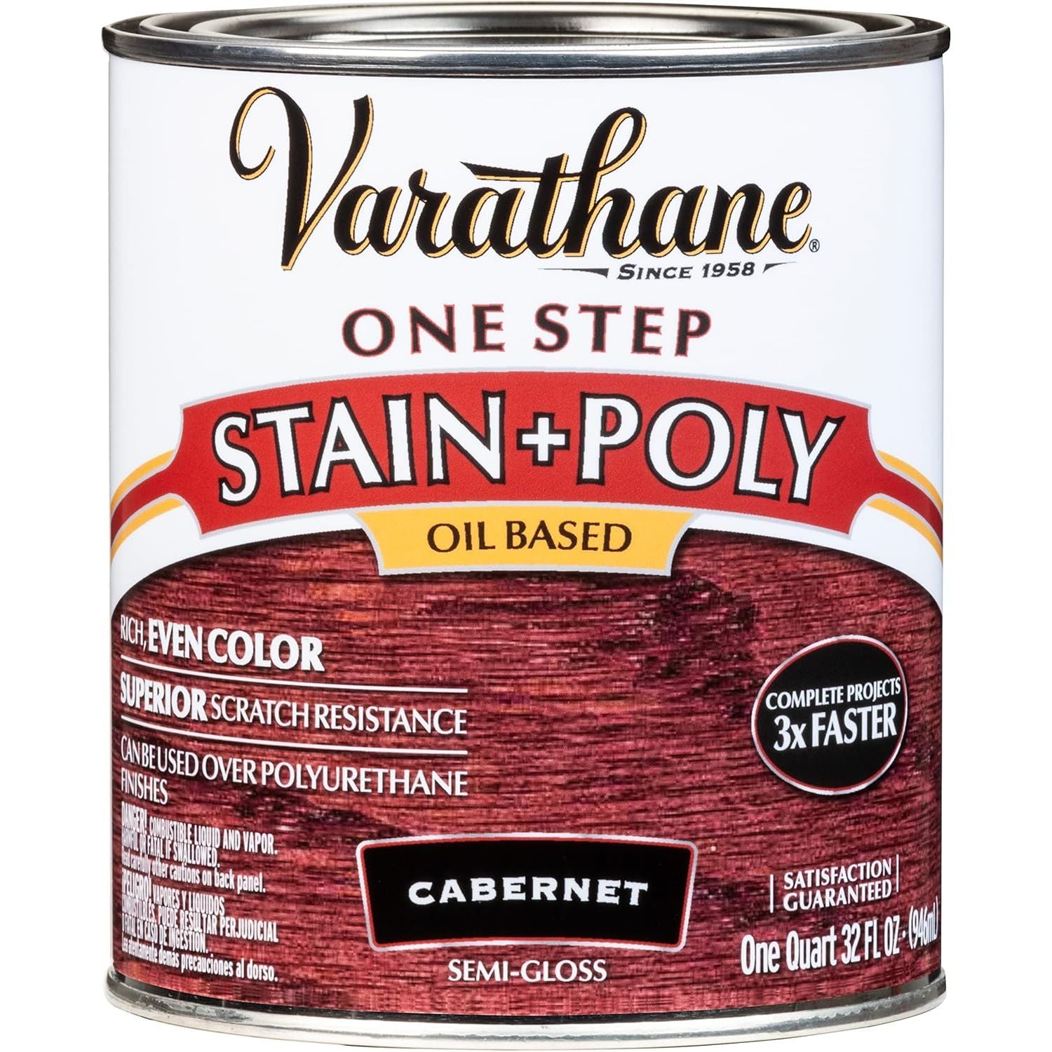 Buy now Varathane 225250H Oil-Based One Step Stain + Poly, Quart, Dark Walnut Quart (Pack of 1) Cabernet at indiglob india