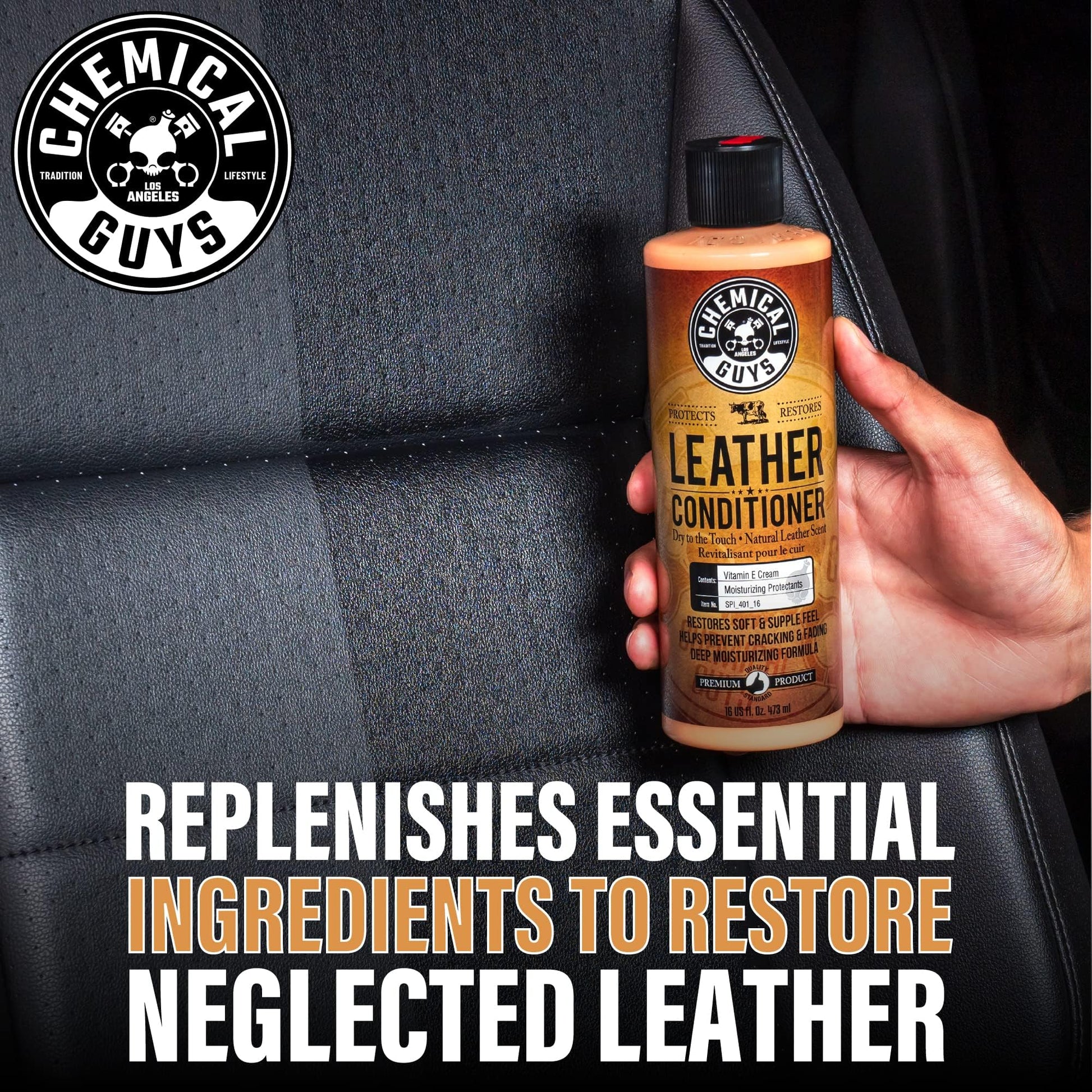 Buy now Chemical Guys Leather Cleaner and Conditioner Kit - 2 Bottles (4 oz Each), Car Cleaner and Conditioner, Safely Cleans & Conditions Leather Car Interiors, Furniture, Shoes, Boots, Bags, Apparel & More at indiglob india
