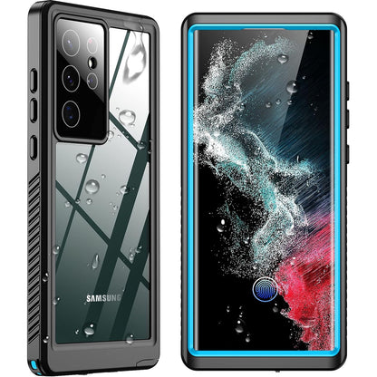 SPIDERCASE Designed for Samsung Galaxy S22 Ultra Case Waterproof, Built-in Screen Protector Full Protection Heavy Duty Shockproof Anti-Scratched Rugged Case, Black