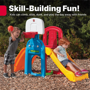 Buy now Step2 Game Time Sports Climber, Kids Indoor/Outdoor Playset, Backyard Playground Set, Slide, Climbing Wall, Basketball Hoop, Outside Jungle Gym, For Toddlers 2-6 Years Old at indiglob india