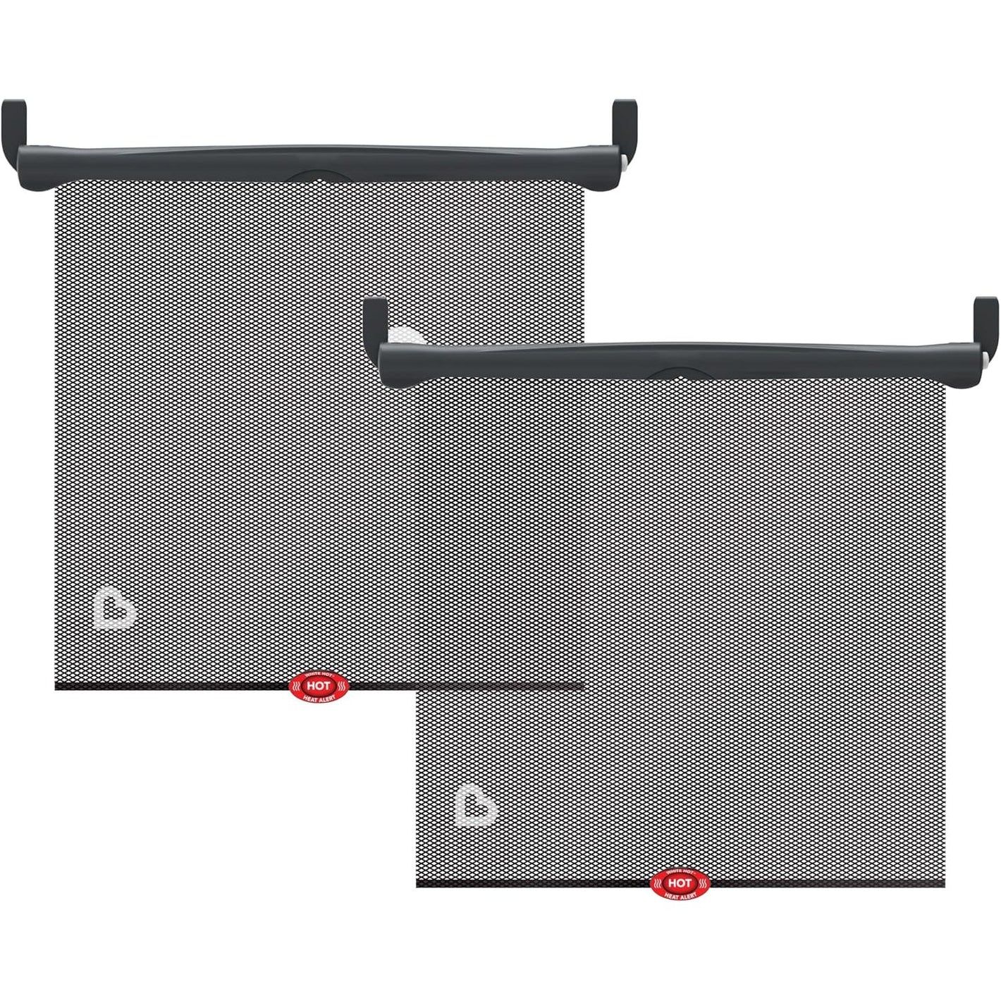Munchkin Brica Sun Safety Car Window Shade with Heat Alert, Helps Block UVA/UVB Rays, 2 Pack, Black