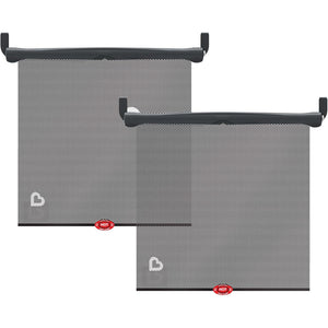 Munchkin Brica Sun Safety Car Window Shade with Heat Alert, Helps Block UVA/UVB Rays, 2 Pack, Black