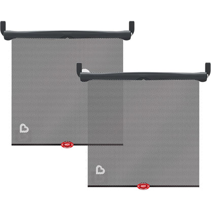 Munchkin Brica Sun Safety Car Window Shade with Heat Alert, Helps Block UVA/UVB Rays, 2 Pack, Black