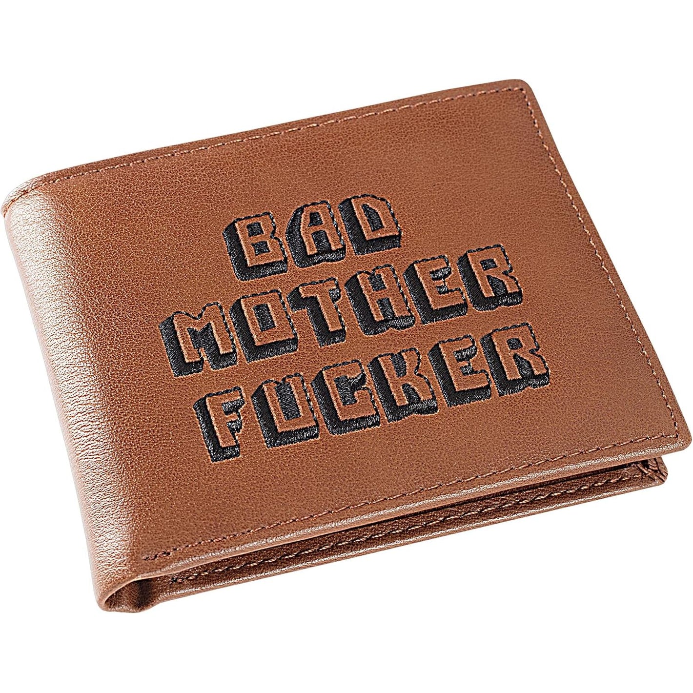 Miramax Officially Licensed Bad Mother Wallet Bi-fold Embroidered Brown Leather