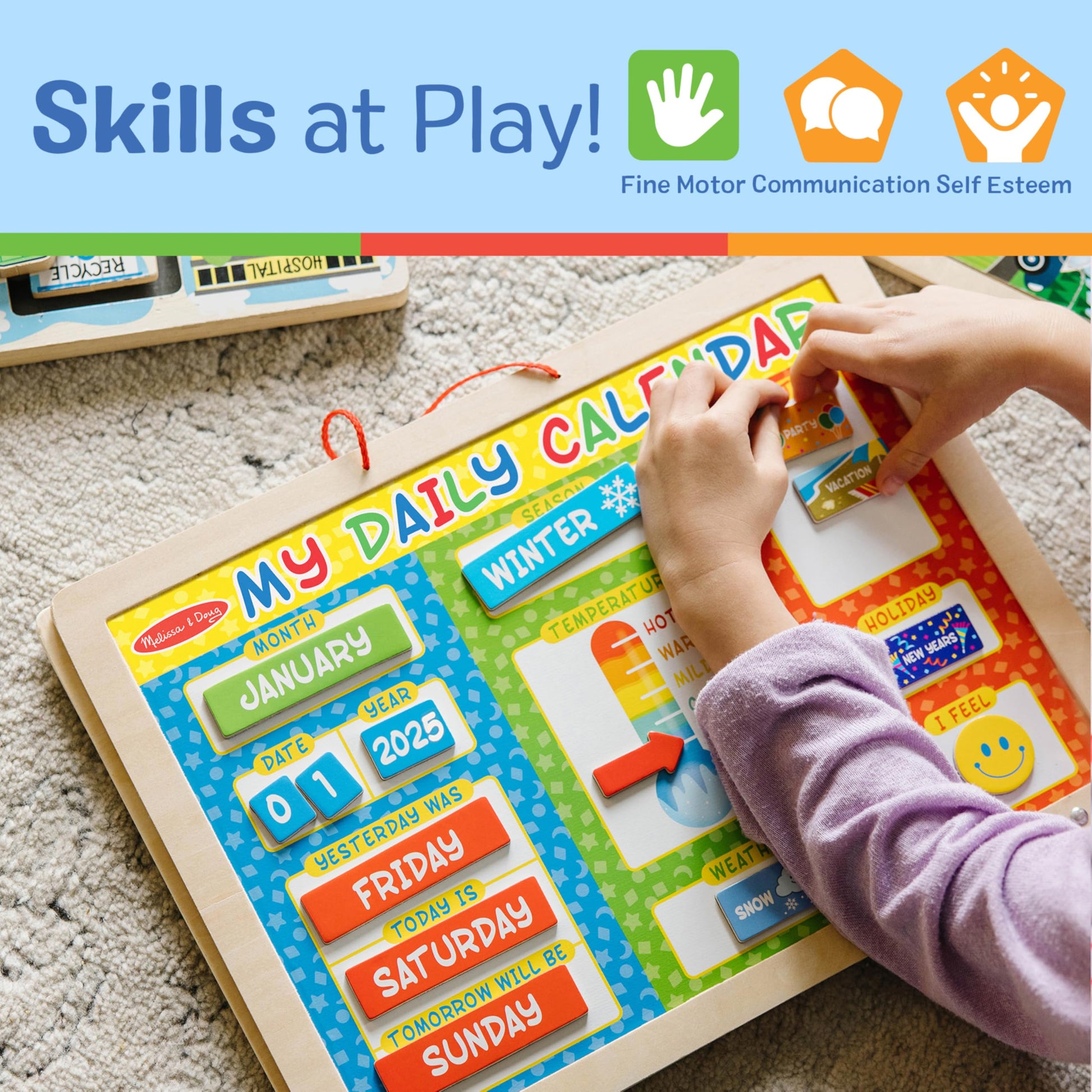 Buy now Melissa & Doug My First Daily Magnetic Calendar, Classroom Calendar for Kids Activities with Weather & Seasons, Preschool Toys for Girls & Boys Ages 4+ at indiglob india
