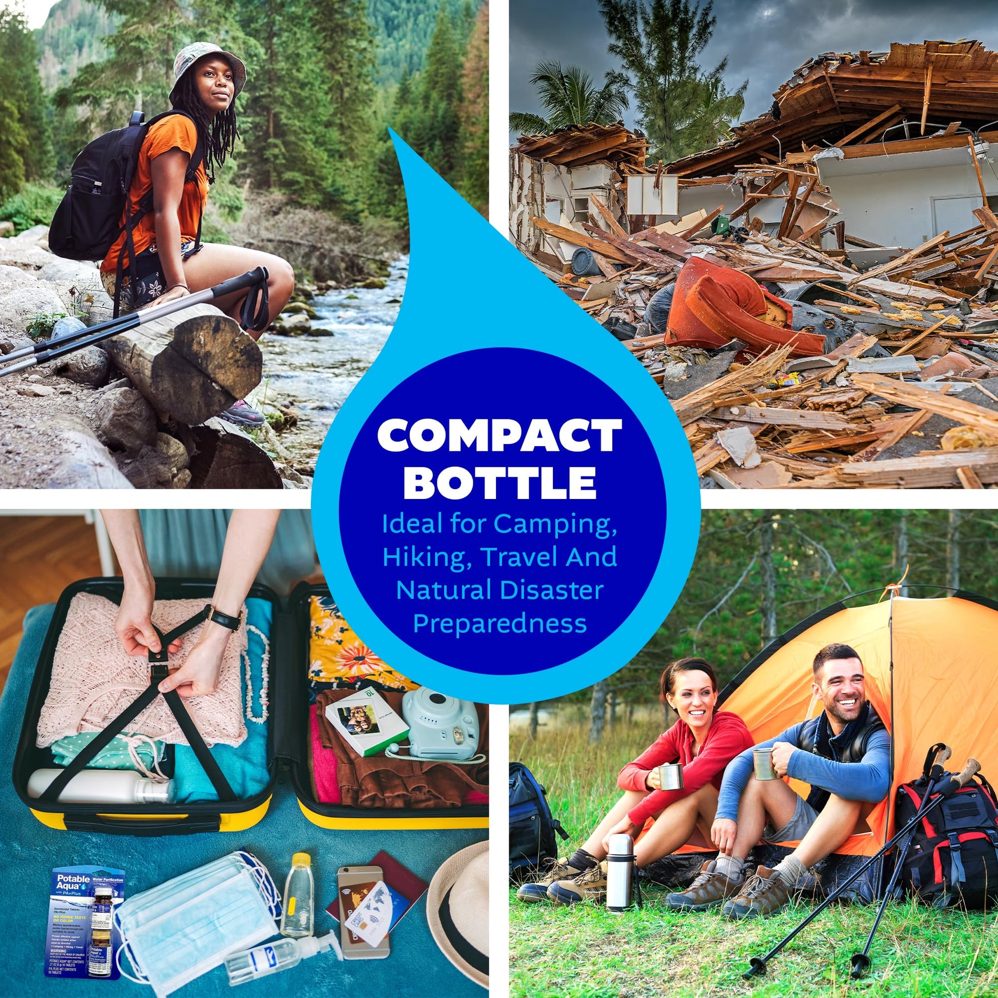 Buy now Potable Aqua Water Purification Tablets With PA Plus - Two 50 count Bottles at indiglob india