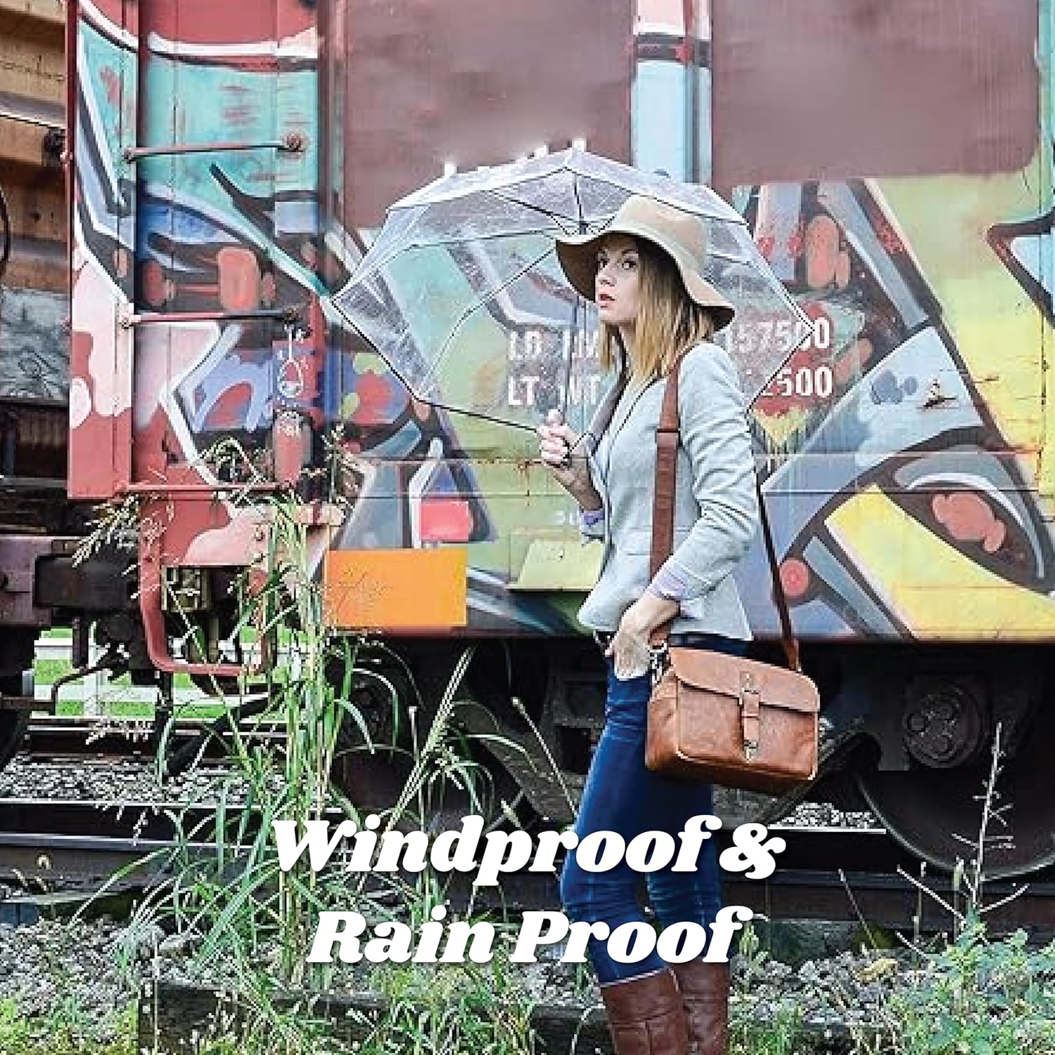 Buy now Ultra Clear Folding Umbrella with Auto Open Technology at indiglob india