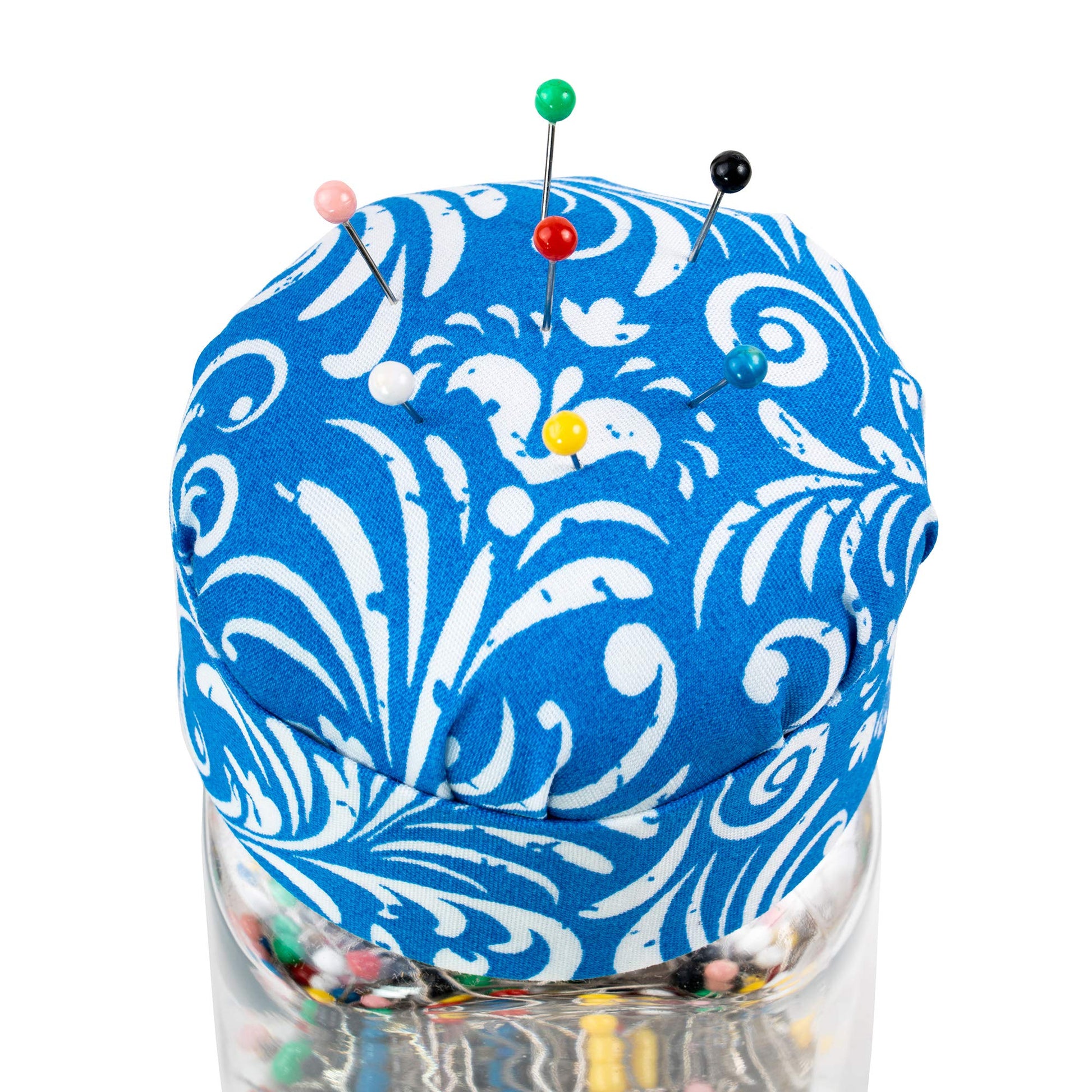 Buy now Singer 47040 1-Inch Ball Head Jar with Pin Cushion Lid, Multicolor at indiglob india