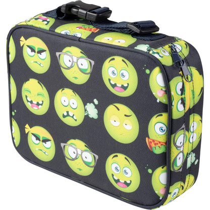 Bentology Lunch Box for Boys- Kids Insulated, Durable Lunchbox Tote Bag Fits Bento Boxes, Containers Jars & Water Bottles- Reusable School Lunch Sleeve Keeps Food Hotter or Colder Longer- Emoji