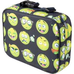 Bentology Lunch Box for Boys- Kids Insulated, Durable Lunchbox Tote Bag Fits Bento Boxes, Containers Jars & Water Bottles- Reusable School Lunch Sleeve Keeps Food Hotter or Colder Longer- Emoji
