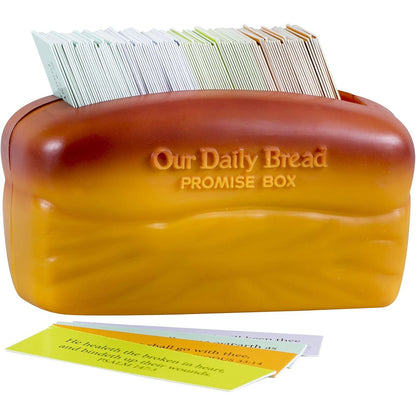 DaySpring Our Our Daily Bread Promise Box with Scripture Cards, 4 1/4" x 2 1/4" x 2", Brown - T9651