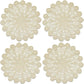 Phantomon 12 Inch Round Doilies Crochet Handmade Lace Placemats 100% Cotton Knitted Coasters, Pack of 4 (Beige)