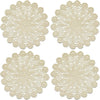 Phantomon 12 Inch Round Doilies Crochet Handmade Lace Placemats 100% Cotton Knitted Coasters, Pack of 4 (Beige) - Beige