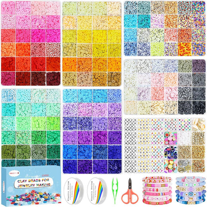 Redtwo Friendship Bracelet Kit Concert Bracelets Merch, 2 boxs 7200pcs Clay Beads Jewelry Making Kit with Number Letter Beads Album Inspired Bracelets Gift for Girls Kids Teen Crafts