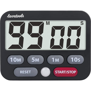 Lavatools KT3 Kitchen Timer & Stopwatch, Large Digits, Loud Alarm, Mute Function, Quick-Set Buttons, Hang Hole, Magnetic Stand for Cooking and Classroom