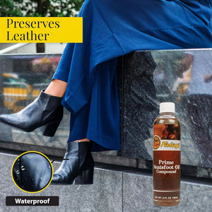 Buy now Fiebing's Prime Neatsfoot Oil 8 oz - Leather Conditioner & Preservative with Synthetic & Natural Animal Oil - Waterproof, Soften, Restore, & Strengthen Leathercraft Shoe, Boot, Saddle, Couch, Purse at indiglob india