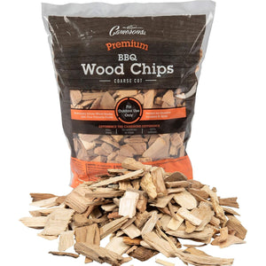 Camerons All Natural Bourbon Oak Wood Chips for Smoker -260 Cu In Bag, Approx 2 lbs- Kiln Dried Coarse Cut BBQ Grill Wood Chips for Smoking Meats - Barbecue Smoker Accessories - Grilling Gifts for Men