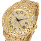 Charles Raymond Mens Big Rocks with Roman Numerals Fully Iced Out Colorful Dial Watch - ST10327 RN Single