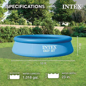 Buy now Intex 28120EH Easy Set Inflatable Swimming Pool: 10ft x 30in – Puncture-Resistant Material – Quick Inflation – 1018 Gallon Capacity – 23in Water Depth at indiglob india