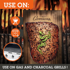 Camerons Alder Grilling Planks - 4 Pack (5.5"x11.5") - Premium Natural Alder Wood - Easily Infuse Smoky Flavor into BBQ Salmon, Fish, Pork, Veggies, and More - Sourced in the USA - Grilling Gift Idea