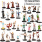 1" Hex Townsfolk Mini Fantasy Figures Set - 32 Unique Non Player Characters NPC - Nobility, Merchants, Peasants, Entertainers, Compatible w DND Dungeons Dragons Pathfinder RPG Games