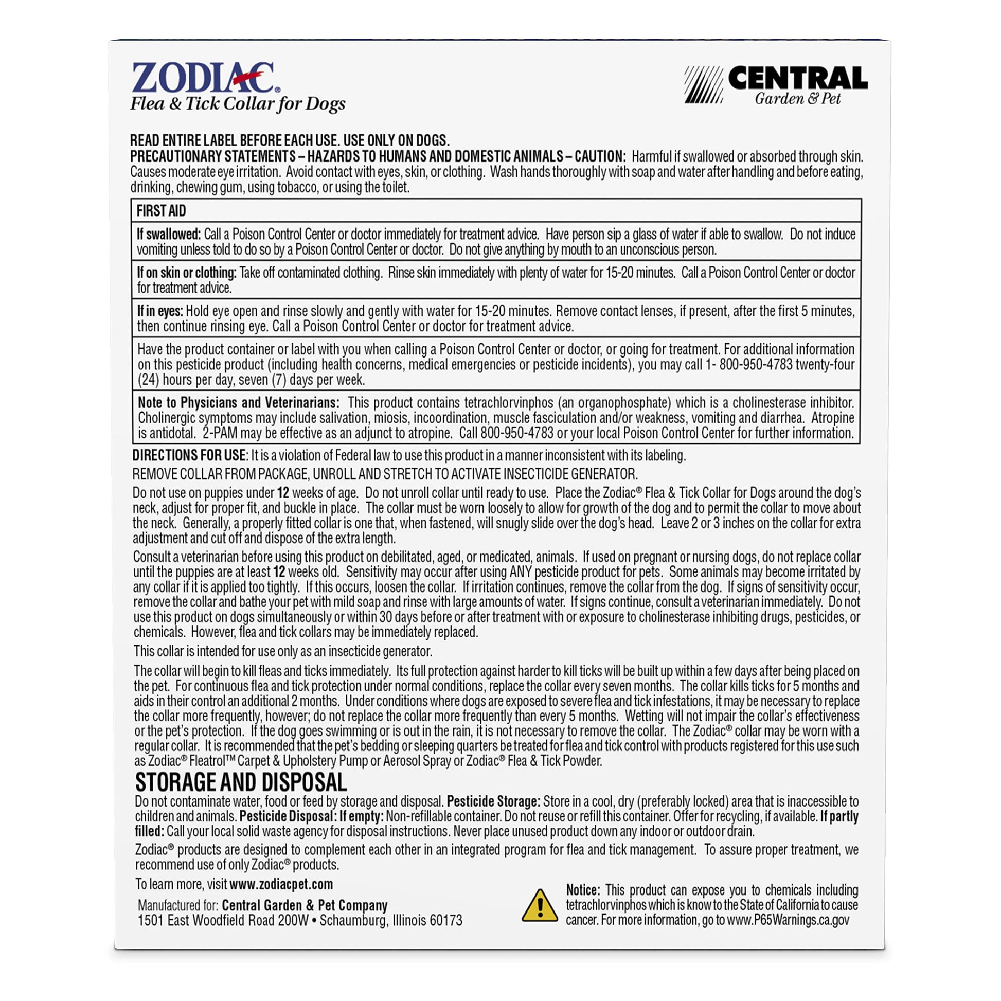 Buy now Zodiac Flea and Tick Collar for Large Dogs at indiglob india