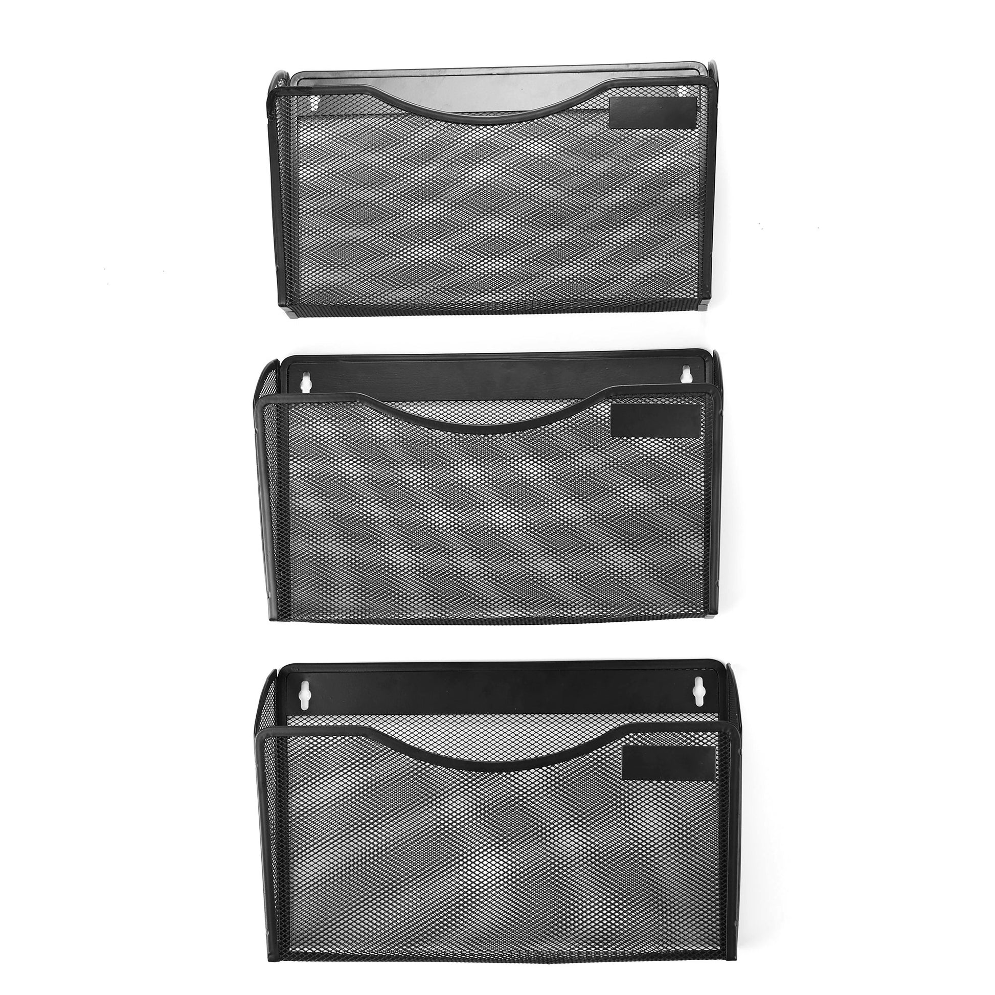 Buy now Mind Reader 3SEPWALG-BLK Wall Mounted 3 Compartment Office Supply, Document, Folder Organizer, Black at indiglob india
