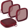Weewooday 4 Pcs Mesh Makeup Bag Mesh Cosmetic Bag Travel Toiletry Pouch with Zipper Mini Makeup Cosmetic Purse for Daily Accessory(Small,Black) - Wine Red