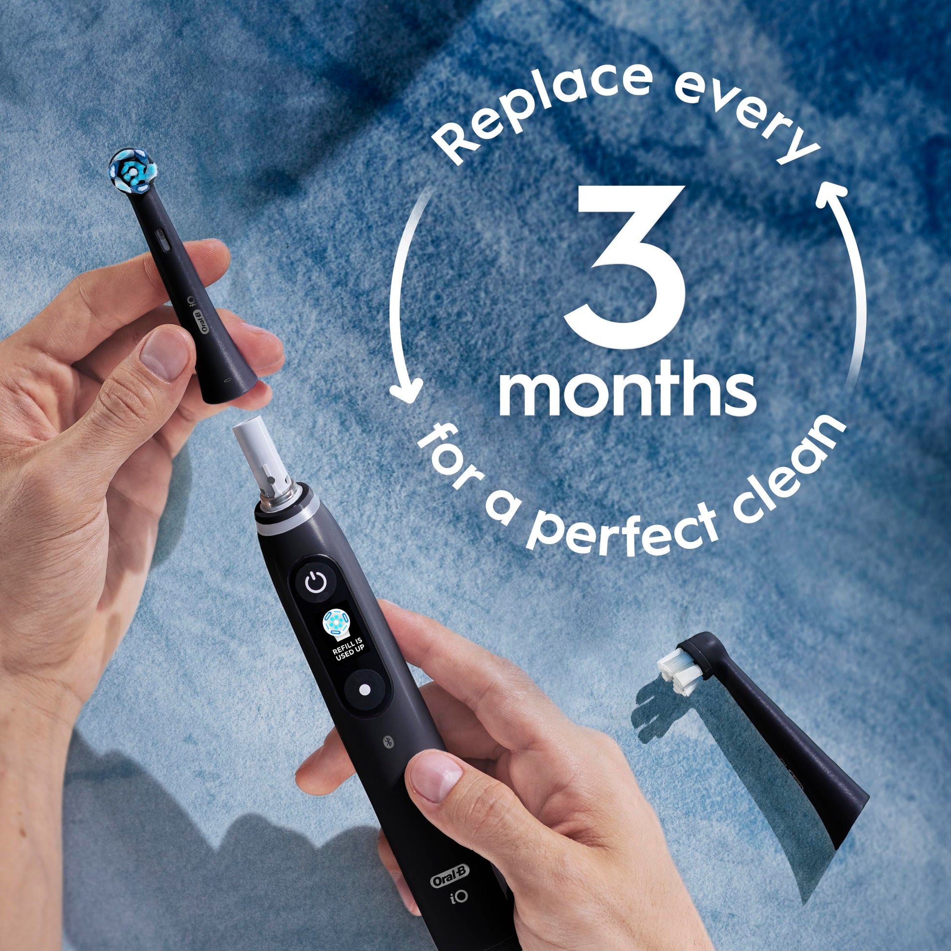 Buy now Oral-B iO Series Ultimate Clean Electric Toothbrush Replacement Brush Heads for an Oral-B Electric Toothbrush, 2 Count, Black at indiglob india