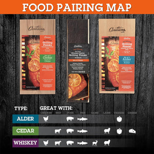 Camerons Cedar & Alder Grilling Planks - 8 Pack (5.5x11.5") - Premium Natural Wood - Easily Infuse Smoky Flavor into BBQ Salmon, Fish, Pork, Veggies, and More - Sourced in the USA - Grilling Gift Idea