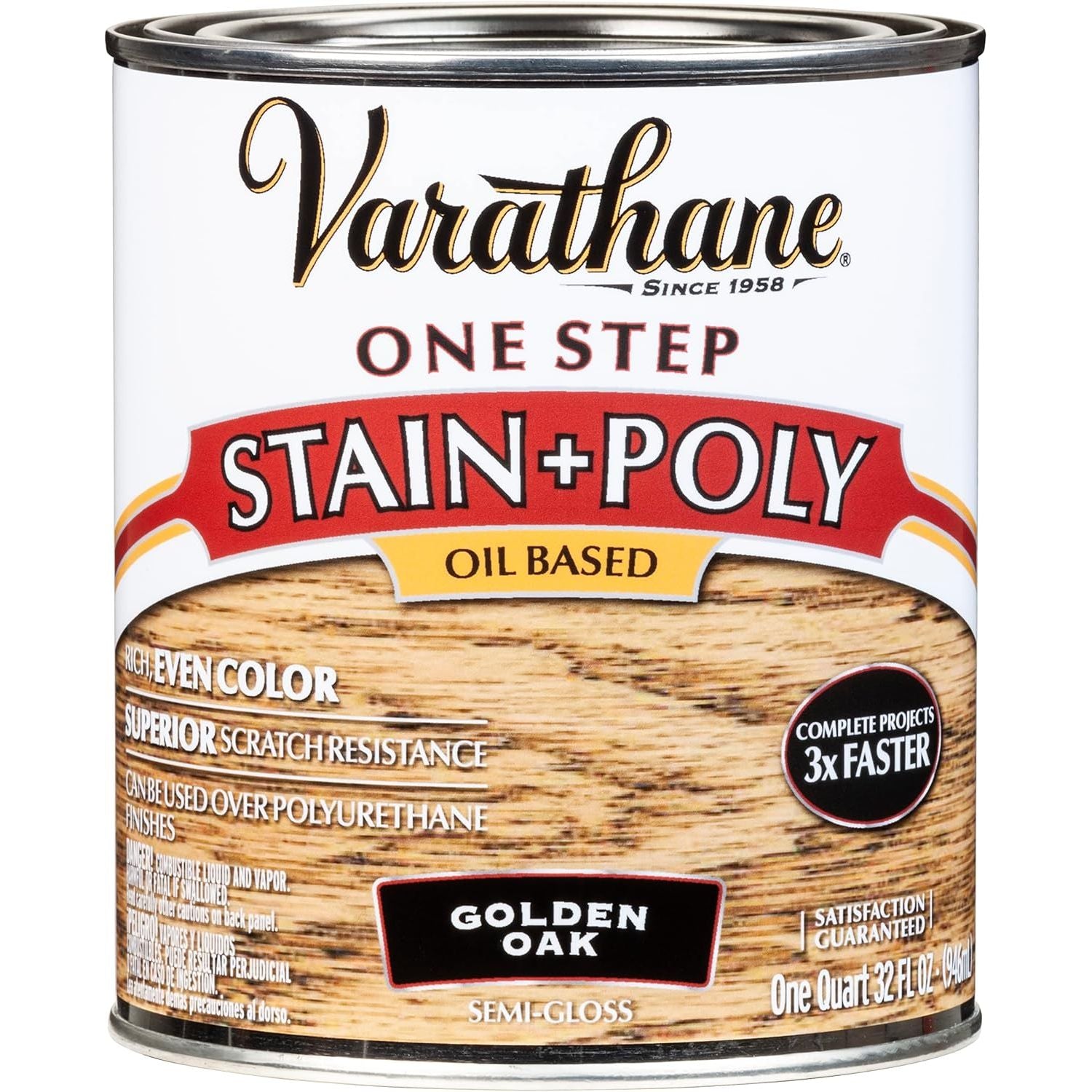 Buy now Varathane 225250H Oil-Based One Step Stain + Poly, Quart, Dark Walnut Quart (Pack of 1) Golden Oak at indiglob india