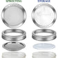 4 Pack Mason Jar Sprouting Lids for Wide Mouth Mason Jars (Ball or Kerr) - 316 Surgical Stainless Steel Curved Mesh Sprouting Set (4 Rings, 4 Screens, 4 Inserts) - Strainer Sifter
