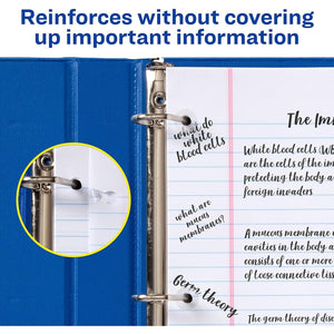 Avery Self-Adhesive Hole Reinforcement Stickers, 1/4" Diameter Hole Punch Reinforcement Labels, Clear, Non-Printable, 1,000 Labels Total (5722)