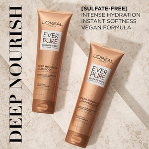 Buy now L'Oreal Paris Shampoo, Sulfate Free, Triple Action Hydration for Dry Hair, EverPure, 8.5 Fl Oz (Packaging May Vary), Damaged, Color-Treated Hair, Apricot Oil Infused, Deep Nourish at indiglob india