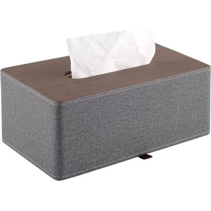 High-end Fashion PU Leather Tissue Box Holder Business Black, Rectangular Napkin Holder Drawer Paper Dispenser, Home Office Car Tissue Holder with Magnetic Bottom (Black Checkered)