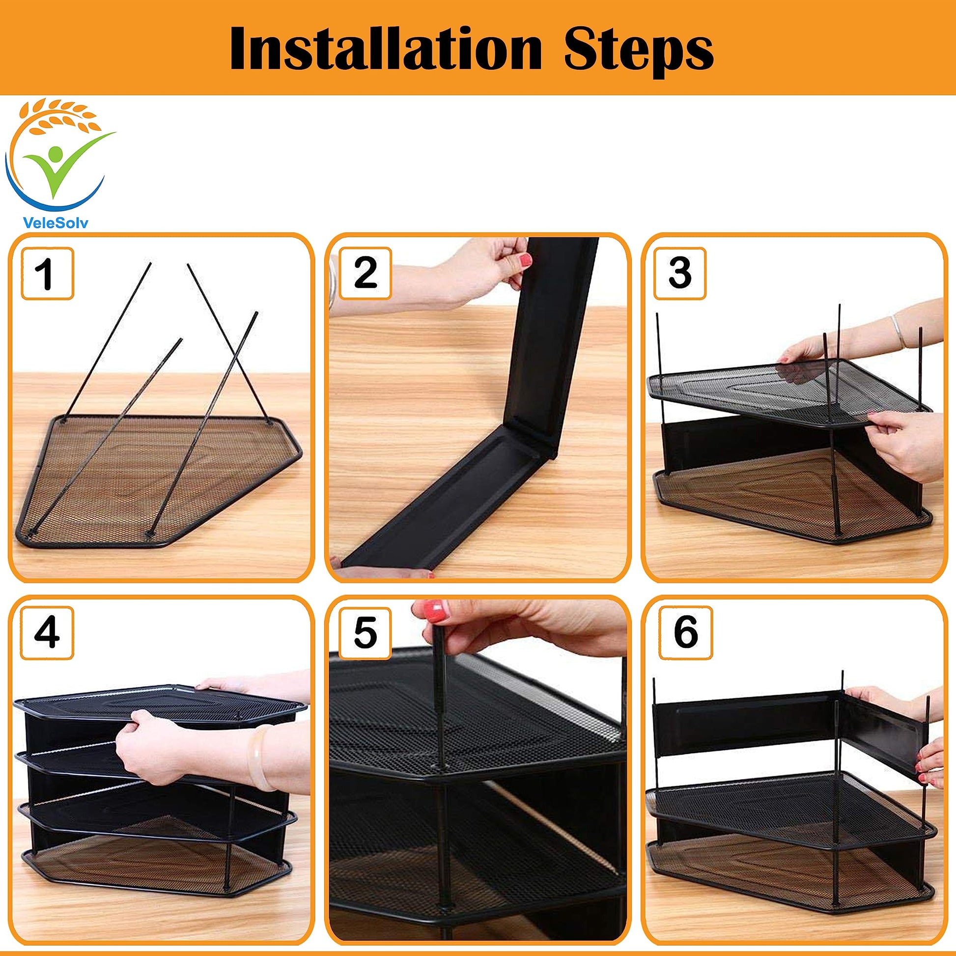 Buy now File Rack, 4-Slot Mesh Metal Magazines File Desk Organizer - Black Holder at indiglob india